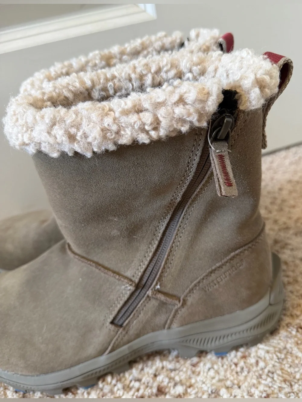 Merrell Women’s Icepack 2 Zippered Waterproof Boots, Gray-Tan, Size 9.5